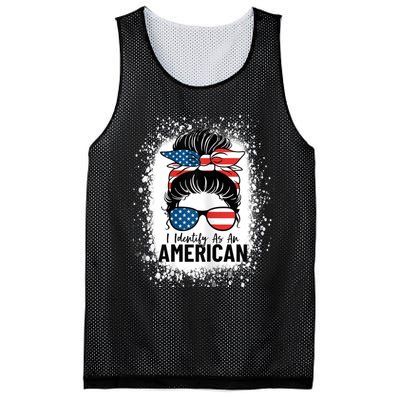 I Identify As An American Messy Bun Patriotic American Mesh Reversible Basketball Jersey Tank