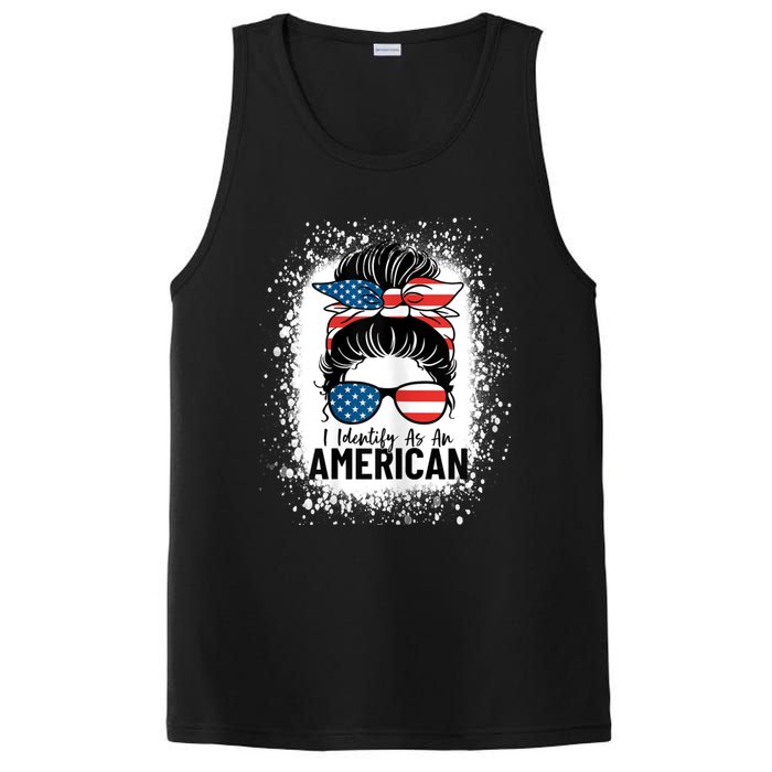 I Identify As An American Messy Bun Patriotic American PosiCharge Competitor Tank