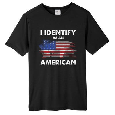 I Identify As An American Politics Us Flag Proud American Tall Fusion ChromaSoft Performance T-Shirt