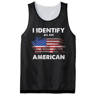 I Identify As An American Politics Us Flag Proud American Mesh Reversible Basketball Jersey Tank