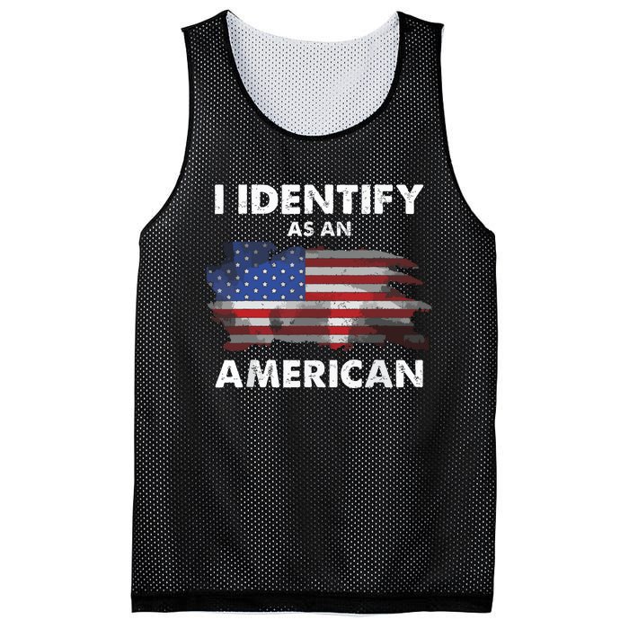 I Identify As An American Politics Us Flag Proud American Mesh Reversible Basketball Jersey Tank