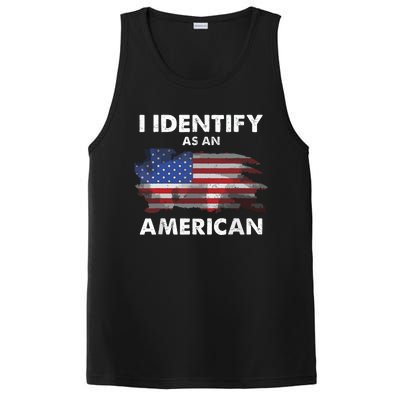 I Identify As An American Politics Us Flag Proud American PosiCharge Competitor Tank