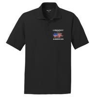 I Identify As An American Politics Us Flag Proud American PosiCharge RacerMesh Polo