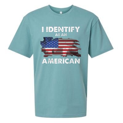 I Identify As An American Politics Us Flag Proud American Sueded Cloud Jersey T-Shirt