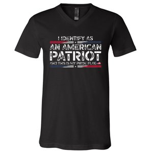 I Identify As An American Patriot This Is My Pride Flag V-Neck T-Shirt