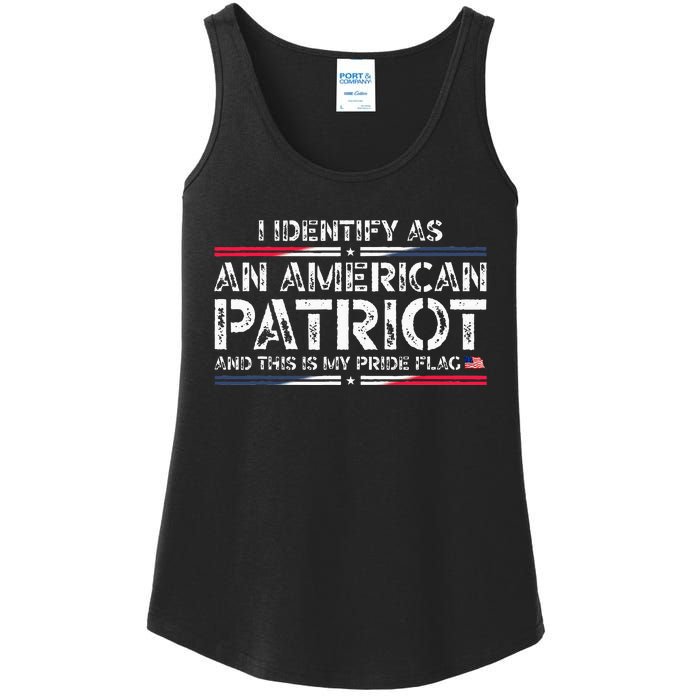 I Identify As An American Patriot This Is My Pride Flag Ladies Essential Tank