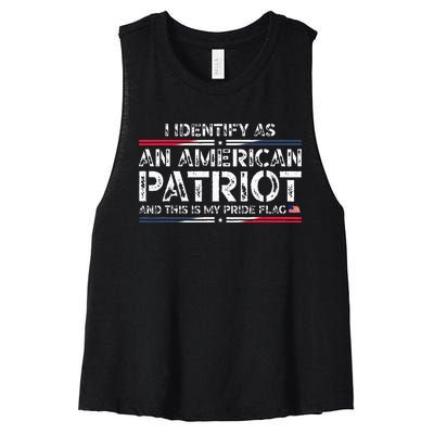 I Identify As An American Patriot This Is My Pride Flag Women's Racerback Cropped Tank