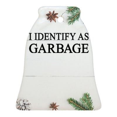 I Identify As Garbage Trump 2024 Funny Political Ceramic Bell Ornament