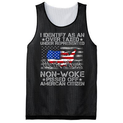 I Identify As An Over Taxed Under Mesh Reversible Basketball Jersey Tank