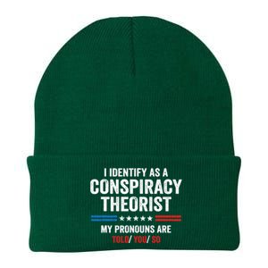 I Identify As A Conspiracy Theorist My Pronouns Are Told You Knit Cap Winter Beanie