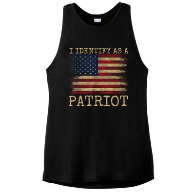 I Identify As A Patriot American Veterans & Patriotism Usa Ladies PosiCharge Tri-Blend Wicking Tank