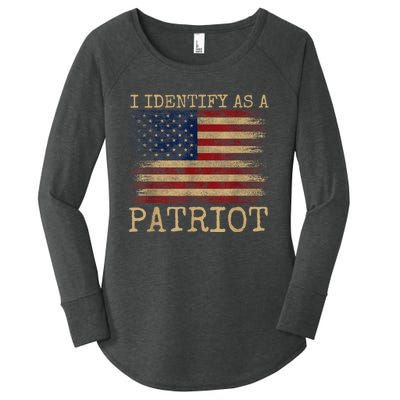 I Identify As A Patriot American Veterans & Patriotism Usa Women's Perfect Tri Tunic Long Sleeve Shirt