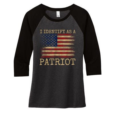 I Identify As A Patriot American Veterans & Patriotism Usa Women's Tri-Blend 3/4-Sleeve Raglan Shirt