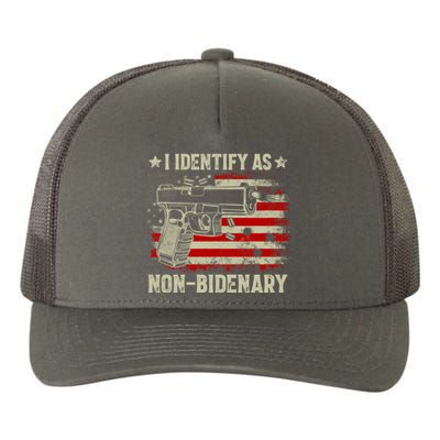 I Identify As Non Bidenary Anti Biden American Flag Yupoong Adult 5-Panel Trucker Hat