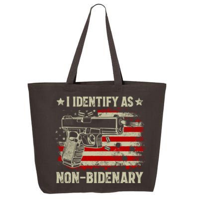 I Identify As Non Bidenary Anti Biden American Flag 25L Jumbo Tote