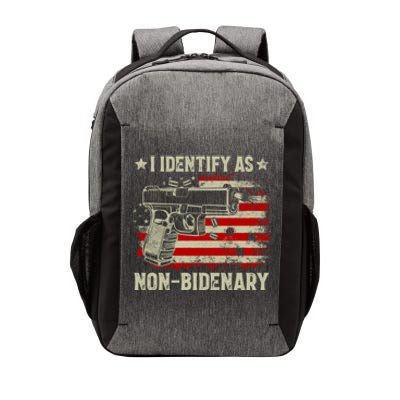 I Identify As Non Bidenary Anti Biden American Flag Vector Backpack