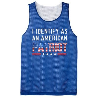 I Identify As An American Patriot Veterans & Patriotism Mesh Reversible Basketball Jersey Tank