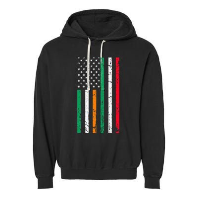 Irish Italian American Flag Ireland Italy USA Pride Heritage Garment-Dyed Fleece Hoodie