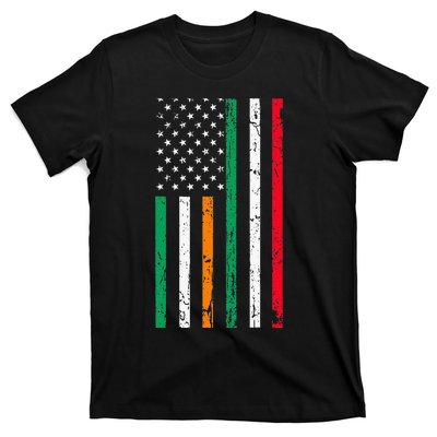 Irish Italian American Flag Ireland Italy USA Pride Heritage T-Shirt