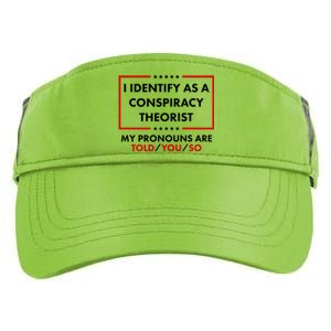 I Identify As A Conspiracy Theorist My Pronouns Are Told You So Adult Drive Performance Visor