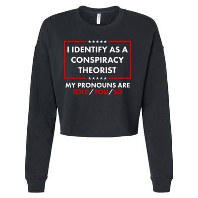 I Identify As A Conspiracy Theorist My Pronouns Are Told You So Cropped Pullover Crew