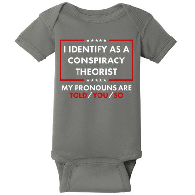 I Identify As A Conspiracy Theorist My Pronouns Are Told You So Baby Bodysuit