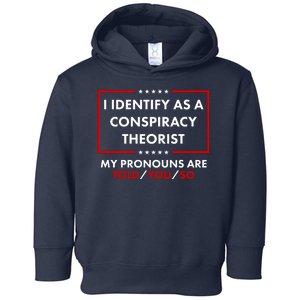 I Identify As A Conspiracy Theorist My Pronouns Are Told You So Toddler Hoodie