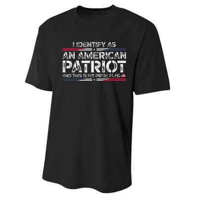 I Identify As An American Patriot This Is My Pride Flag Performance Sprint T-Shirt