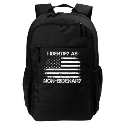 I Identify As Non Bidenary Anti Biden American Us Flag Daily Commute Backpack