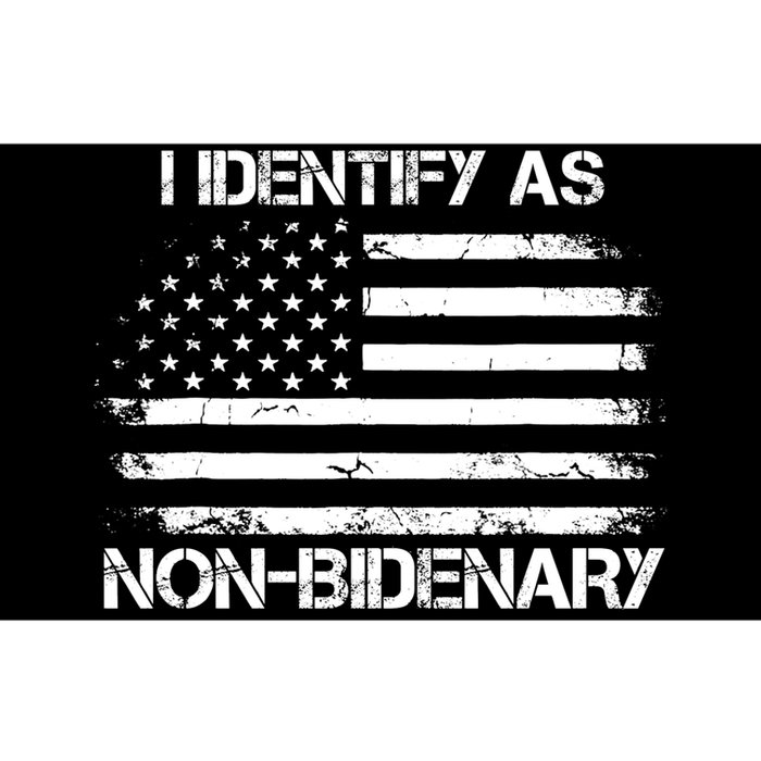 I Identify As Non Bidenary Anti Biden American Us Flag Bumper Sticker