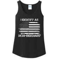 I Identify As Non Bidenary Anti Biden American Us Flag Ladies Essential Tank