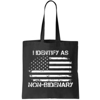 I Identify As Non Bidenary Anti Biden American Us Flag Tote Bag