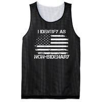 I Identify As Non Bidenary Anti Biden American Us Flag Mesh Reversible Basketball Jersey Tank