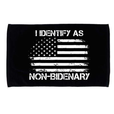 I Identify As Non Bidenary Anti Biden American Us Flag Microfiber Hand Towel