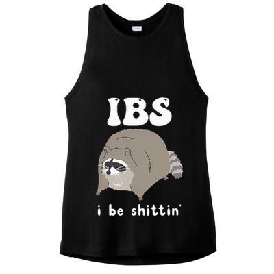 Ibs I Be Shittin Raccoon Funny Ladies PosiCharge Tri-Blend Wicking Tank