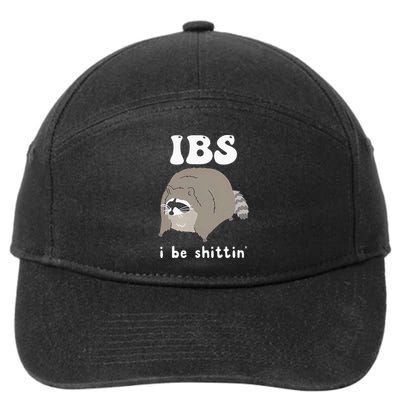 Ibs I Be Shittin Raccoon Funny 7-Panel Snapback Hat