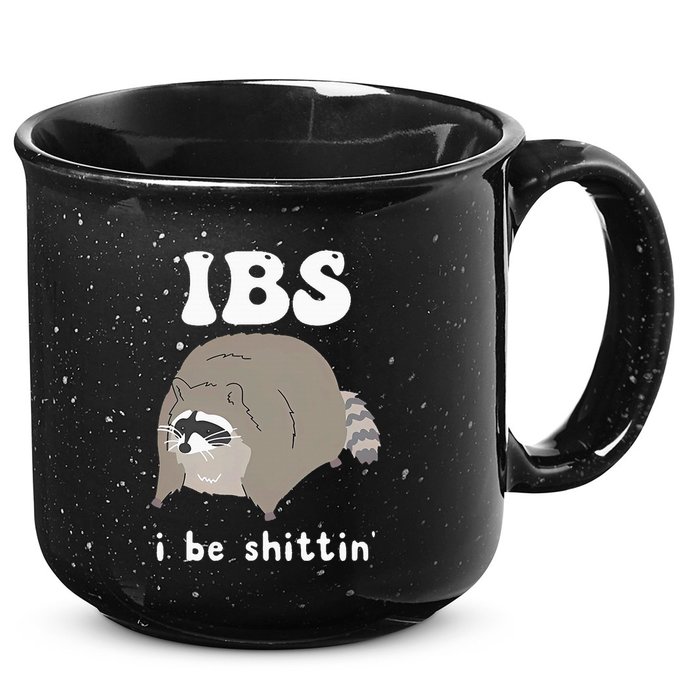 Ibs I Be Shittin Raccoon Funny 15oz Campfire Ceramic Mug