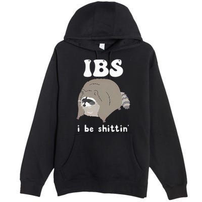 Ibs I Be Shittin Raccoon Funny Premium Pullover Hoodie
