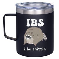 Ibs I Be Shittin Raccoon Funny 12oz Stainless Steel Coffee Mug