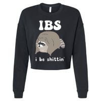 Ibs I Be Shittin Raccoon Funny Cropped Pullover Crew