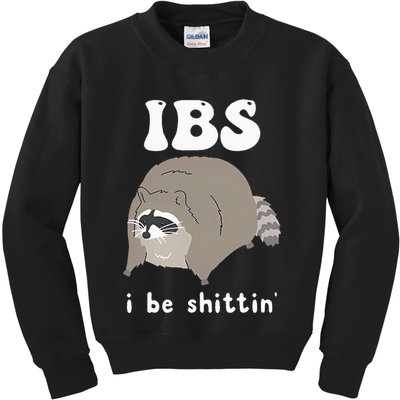 Ibs I Be Shittin Raccoon Funny Kids Sweatshirt