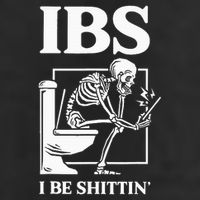 Ibs I Be Shittin' Funny Skeleton Garment-Dyed Fleece Hoodie