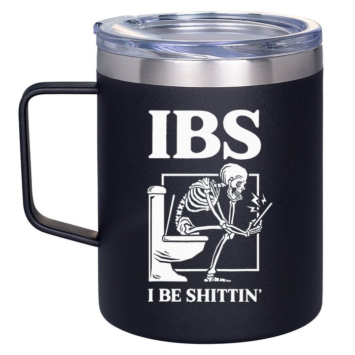 Ibs I Be Shittin' Funny Skeleton 12oz Stainless Steel Coffee Mug