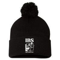 Ibs I Be Shittin' Funny Skeleton Pom Pom 12in Knit Beanie