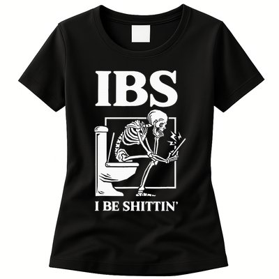 Ibs I Be Shittin' Funny Skeleton Womens T-Shirt