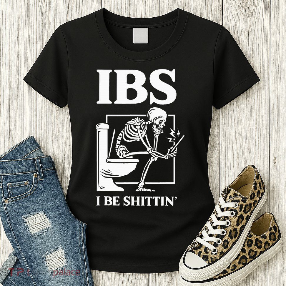 Ibs I Be Shittin' Funny Skeleton Womens T-Shirt