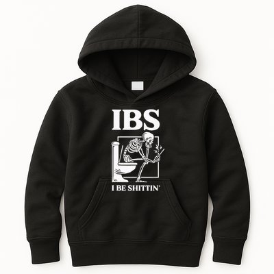 Ibs I Be Shittin' Funny Skeleton Kids Hoodie