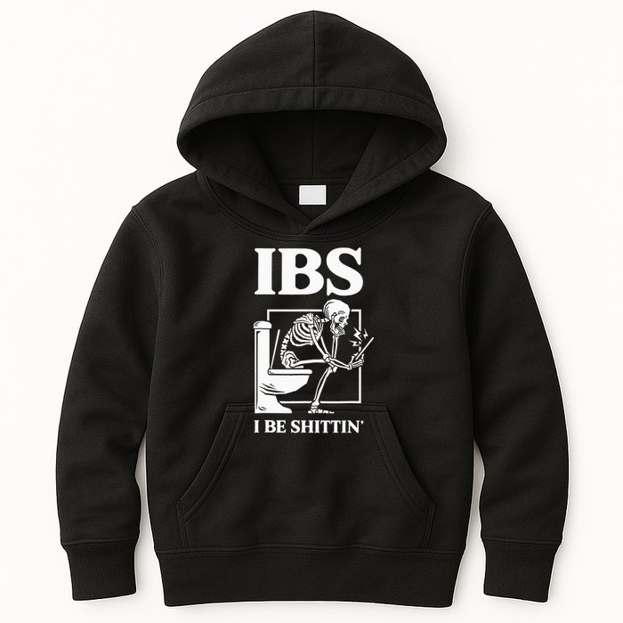 Ibs I Be Shittin' Funny Skeleton Kids Hoodie