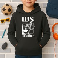 Ibs I Be Shittin' Funny Skeleton Kids Hoodie