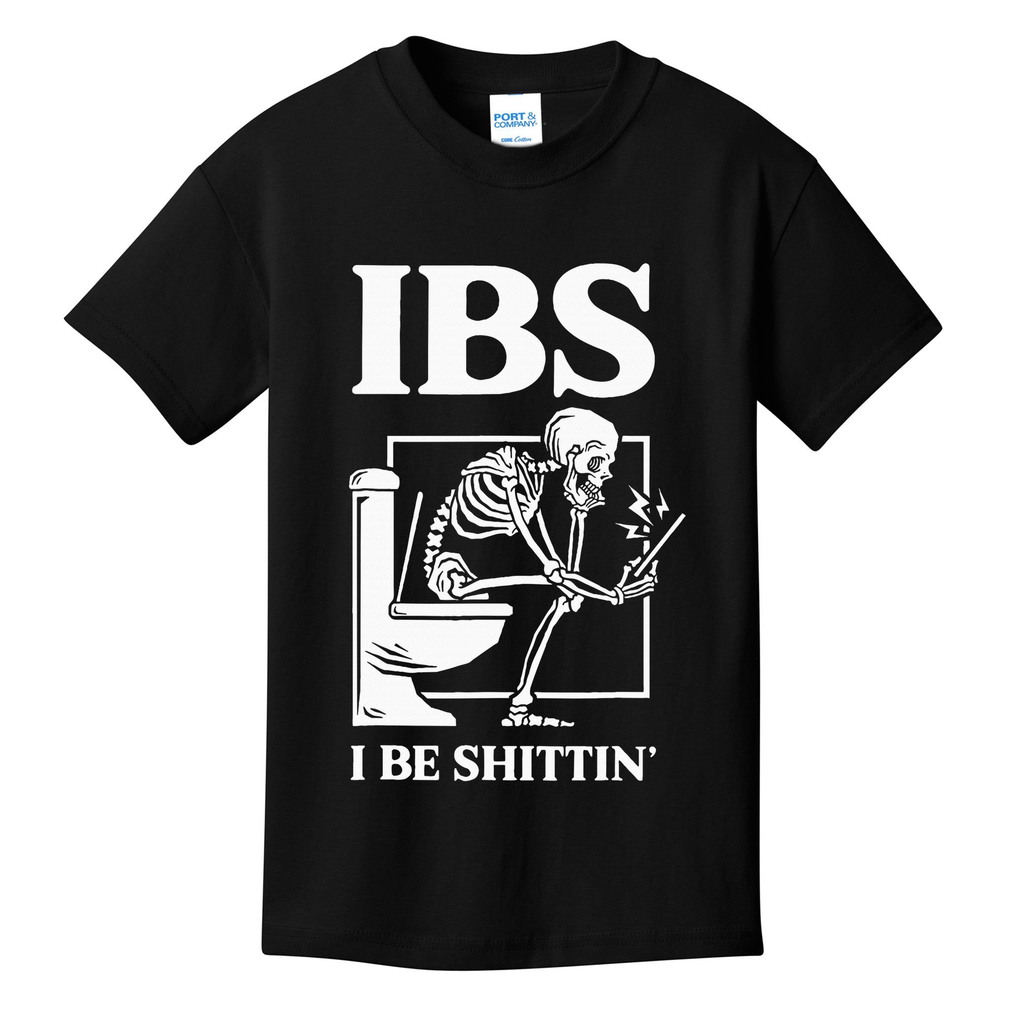 Ibs I Be Shittin' Funny Skeleton Kids T-Shirt